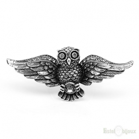 Owl and Crystals Ring