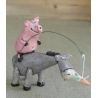 Donkey and Pig Figurine Ceramic