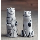 Black and White Cats Figurine Ceramic