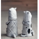 Black and White Cats Figurine Ceramic