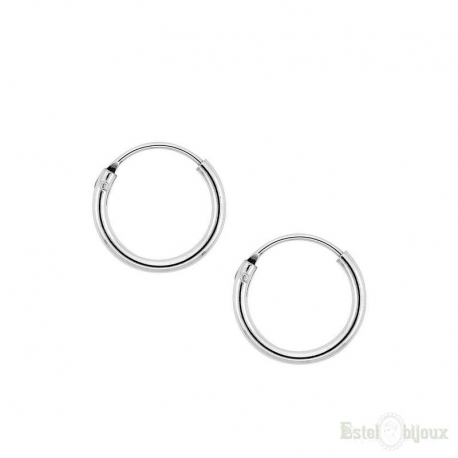 Hoop Sterling Silver 925 Earrings 10 mm