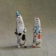 Figurine in ceramica Gatti di Business