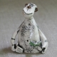 Monkey Reader Figurine Ceramic