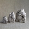 Three Elephants Figurine Ceramic