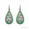 Filigree Green Black Drop Earrings