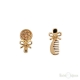 Comb and Mirror Gold Plated Earrings