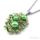 Green Pearls and Strass Necklace