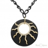 Black and Gold Sun Necklace