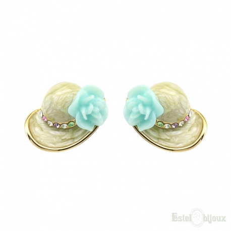 Earrings "Hat with flower"