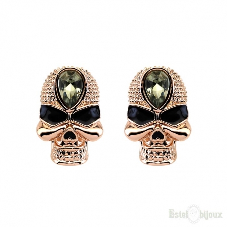 Skull and Strass Stud Earrings