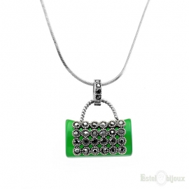 Collana Borsa Verde e Marcasite