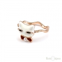 Enamel Cat Gold Plated Ring