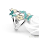 Butterflies and Flowers Enamel Ring