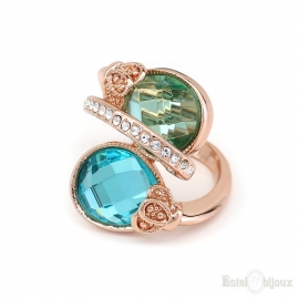 Azure Blue Stone Crystals Ring