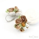 Flower in Fabric and Pearls Earrings