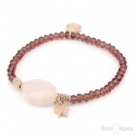 Bracciale Elastico Cristalli e Quarzo Rosa