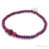 Bracciale Elastico Cristalli Viola e Palline