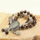 Cameo Crystals and Stones Elastic Bracelet