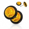 Solid Synthetic Amber Fake Plug with O-Ring