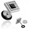 Black Square Inlay 16g Fake Plug