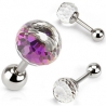 Clear Crystal Press Fit Ball Top Cartilage/Tragus Barbell