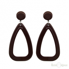 Drops Brown Acrylic Earrings