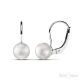 White Pearls Leverback Silver Earrings