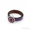 Purple Crystals Leather Ring