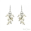 Cluster Pearls Silver Earrings