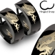 Dragon on Black Hinged Hoop Earring