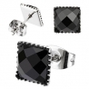 Multi Faceted Square Black Onyx Gem Earring