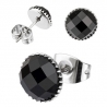 Multi Faceted Square Black Onyx Gem Earring