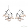 Cluster Rose Pearls River Silver Earrings