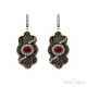 Ruby and CZ Vintage Style Silver Earrings