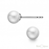 White Pearls Stud Silver Earrings