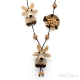 Deer and Flowers Felt Necklace