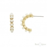 Semi Circle Gold Plated Stud Earrings