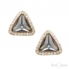 Triangle Strass Gold Plated Stud Earrings