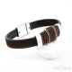 Bracciale in Pelle con Palline e Strass