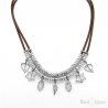 Collana Ciclon Donna Cuoio e Foglie Pendenti