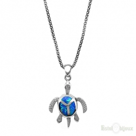 Collana Tartaruga Azzurra in Argento 925