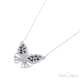 Butterfly and Strass Silver Necklace