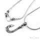 Hook Fishing Sterling Silver Necklace