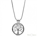 Tree of Life and Photo Frame Sterling Silver Necklace