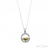 Round Pendant Heart with Crystal Necklace
